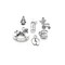 Antique Silver Baby Shower Theme Charms, 30 pieces - 6 styles